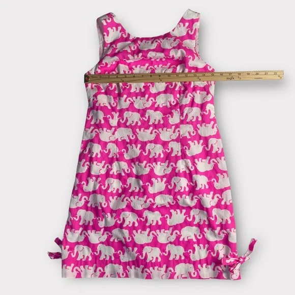 Lilly Pulitzer Size 6 Sleeveless Sheath Dress Lined Elephant Print Pink White - Picture 7 of 10